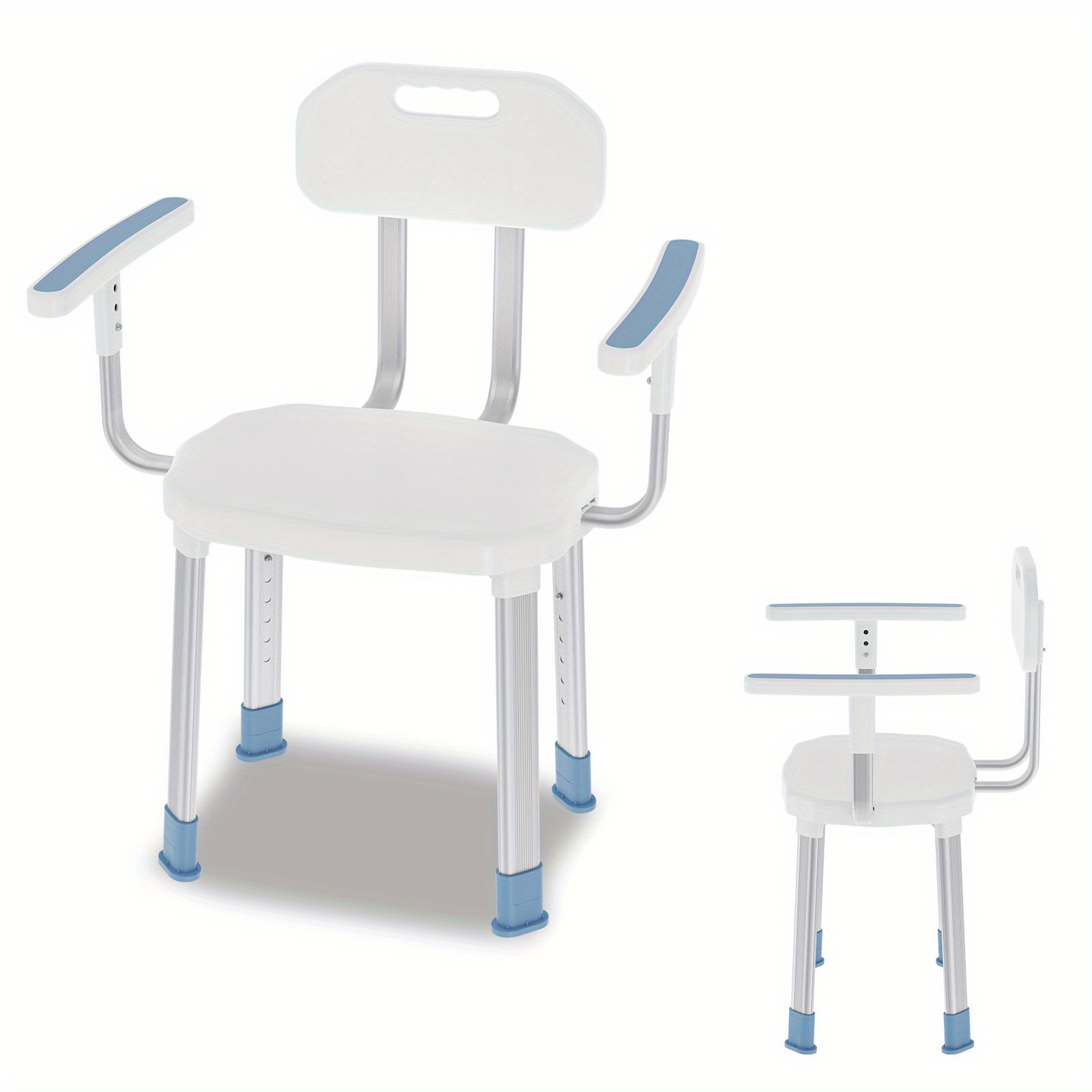 Shower Stool Shower Stool For Seniors Bath Stool Height-adjustable 41-53. 5 Cm Modern Aluminium Shower Seat Bath Stool 150 Kg With Adjustable Backrest And Armrests