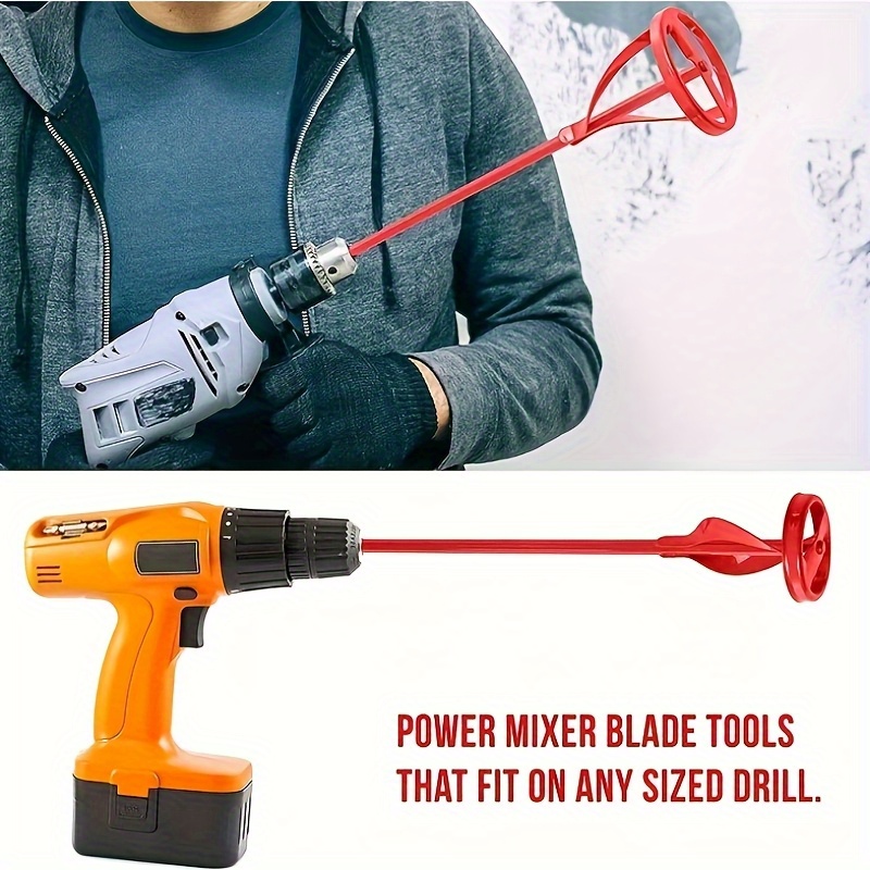 1pc Heavy-duty Mixer Accessory- Manual Mixing Tool with Extended Mixing Rod, Battery Free, Suitable for Mixing Paint, Filling Joints, Epoxy Resin, Adhesives- Compatible with Electric Drills and Manual Use, Sturdy Metal Structure
