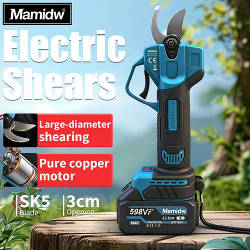 professional cordless pruner for makita 18v battery 3cm opening for high thick branches sk5 with pure copper motor outdoor fruit tree trimming shears tool