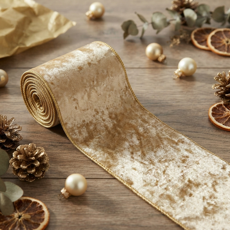 TEMU 1 pz, 4 pollici di larghezza (10 cm), 1,9 iarde per pz Nastro in velluto cablato marrone Stile velluto natalizio per di fiocchi, decorazioni per