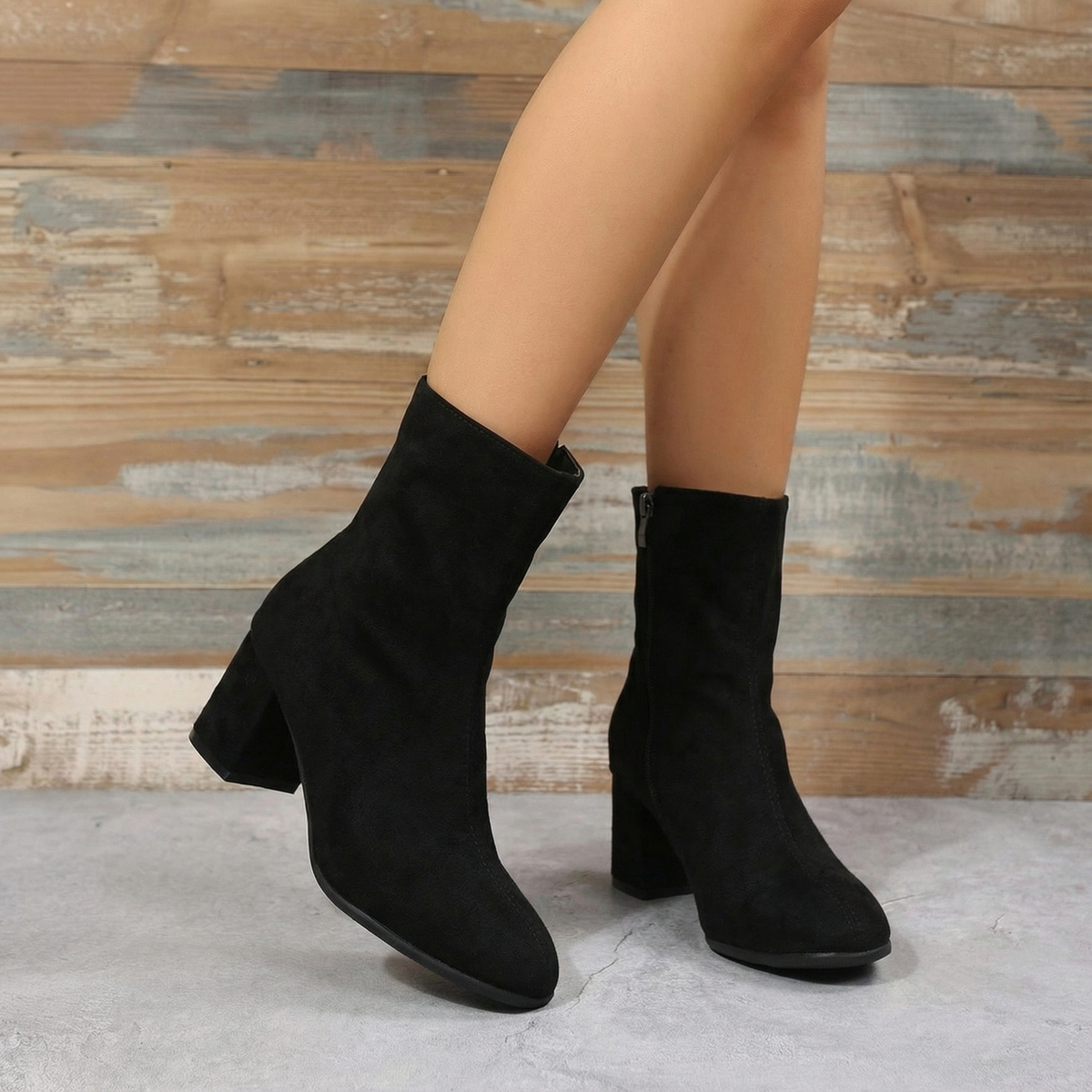 TEMU Jj Korean Light Luxury Exquisite Height- Women's Dress Shoes, Showcasing Free And Fashionable Winter Temperament Outdoor Women's Short Boots,