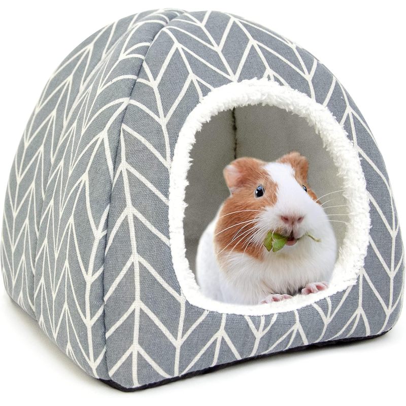 Cozy Hideout Bed for Small Animals | Grey Polyester Hide-Out for Little Bunny, Hedgehog, Ferret, Chinchilla, and Other Small Animals