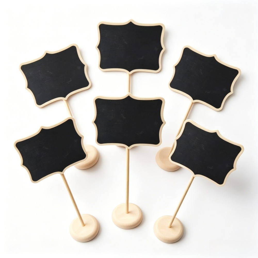 TEMU Petit noir vertical de bureau Jiangyi avec bordure en dentelle vintage, étiquette alimentaire pour anniversaire et mariage, panneau ardoise