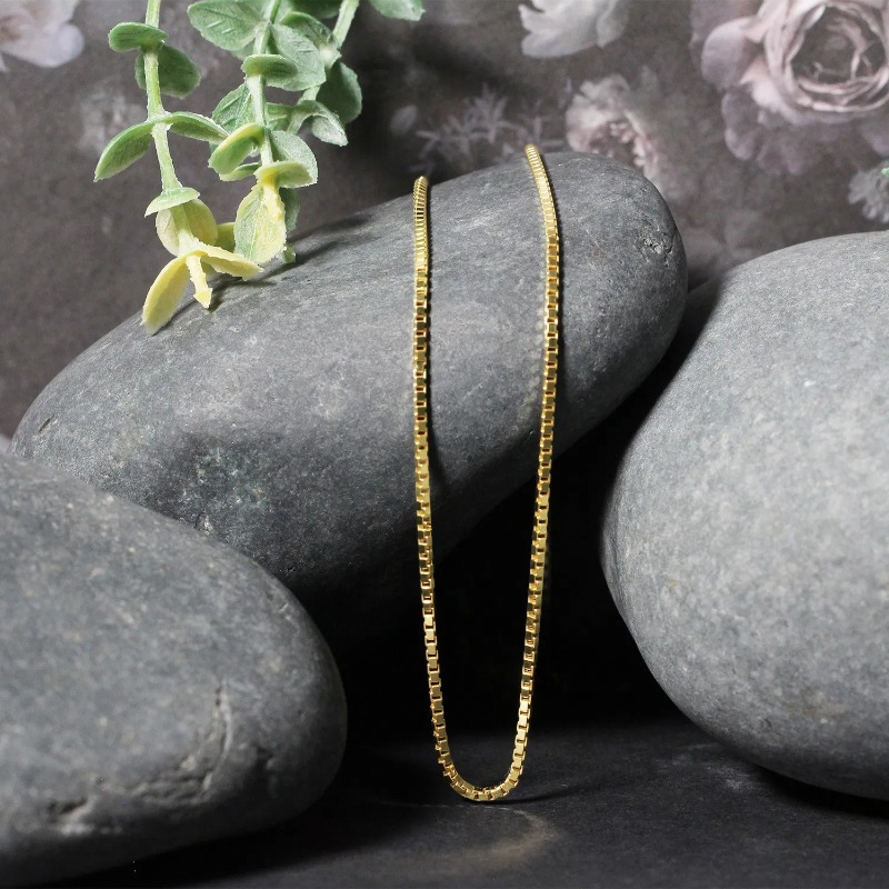 Classic Thin Box Chain Necklace 2mm 316L Stainless Steel Women's Accessory