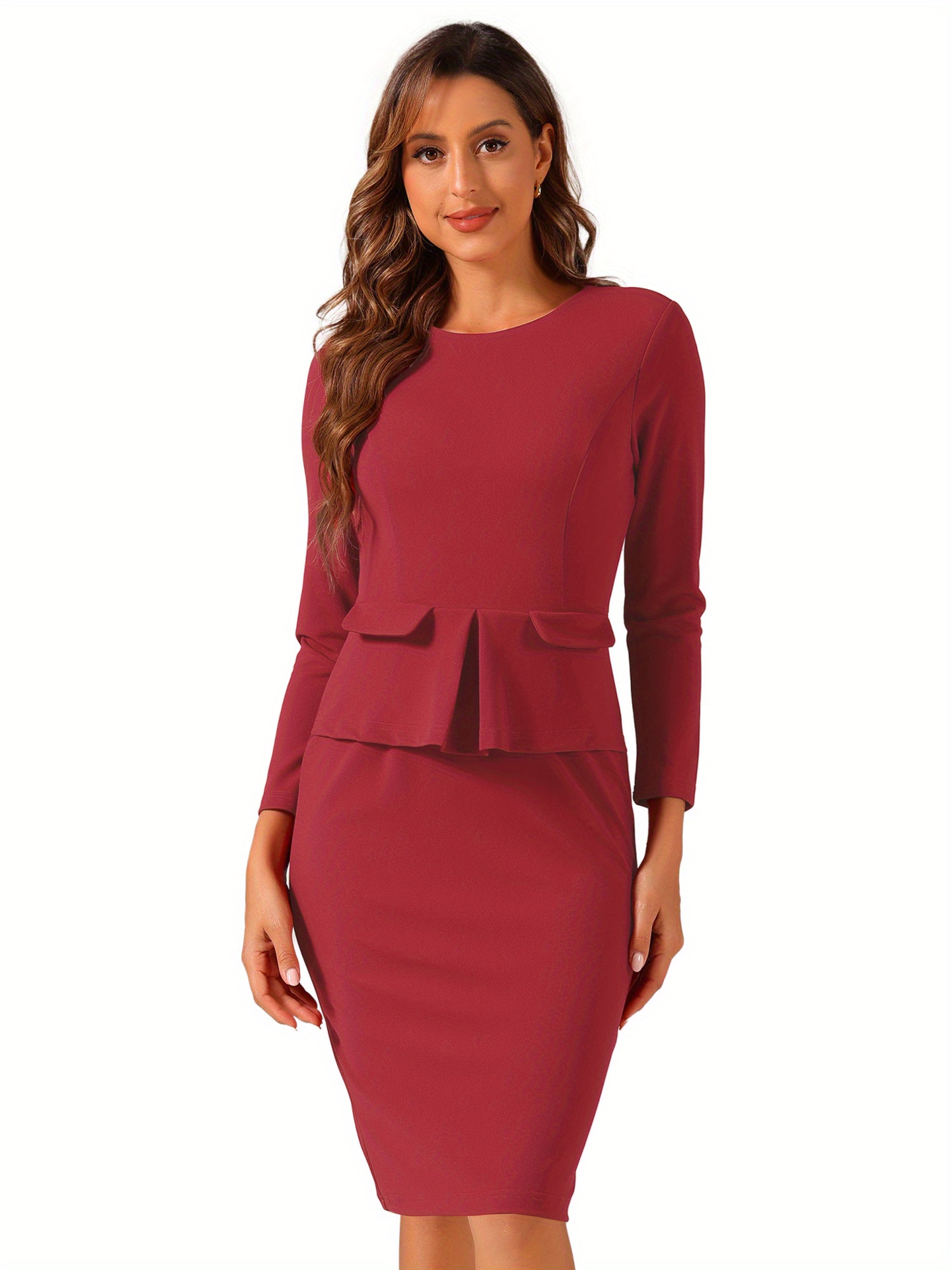 red fitted pencil dresses ΔΣΘ Red Pencil Dress – Kendalls Greek main image 1