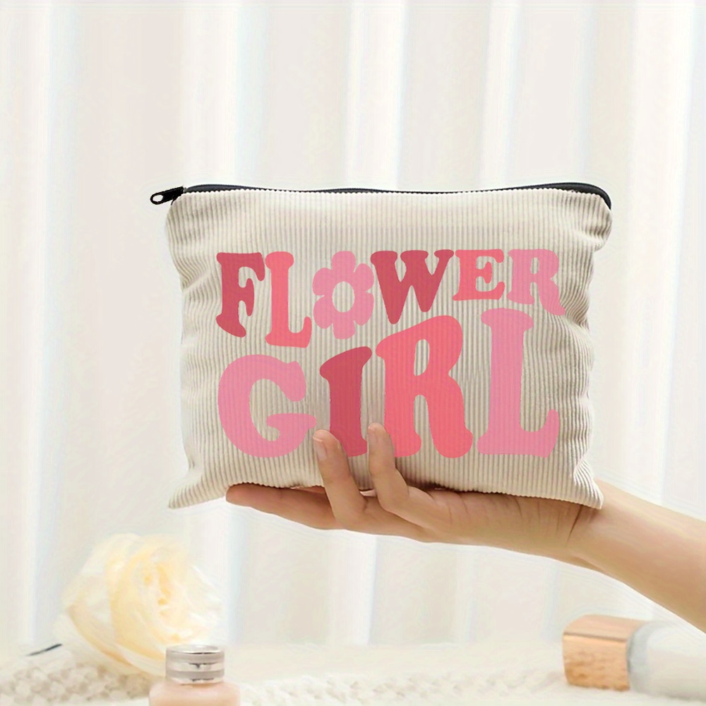 TEMU Proposal For A Flower Girl, Gifts For Flower From The Bride, Stylish Small Makeup Bag For Women, Gift For Bridesmaids, Adorable Cosmetic Pouch,