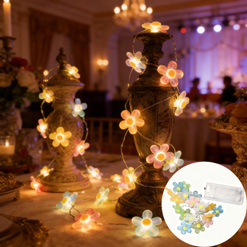 TEMU Led Colored Flower Light Strings, Indoor Decoration Light Strings, Festival Decorations, Bedroom Parties, Festivals, Indoor Weddings, Gifts,