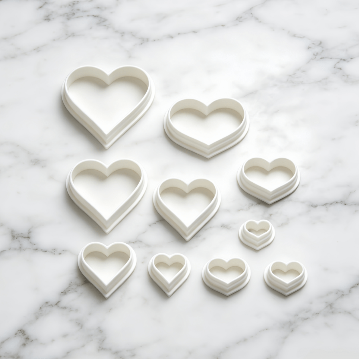 TEMU 10pcs Diverses Tailles Coupe-pâte et Tampons de Cœur Standard, Parfaits pour la Fabrication de Bijoux et l'Artisanat, Fournitures de Bricolage,