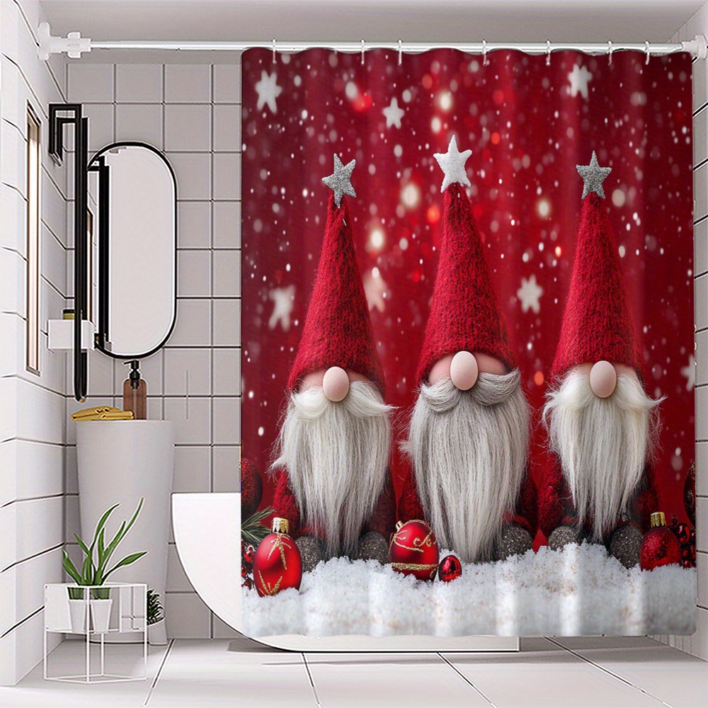 

Christmas Shower Curtain - , Washable Included, 71x71 - For Bathroom Decor &