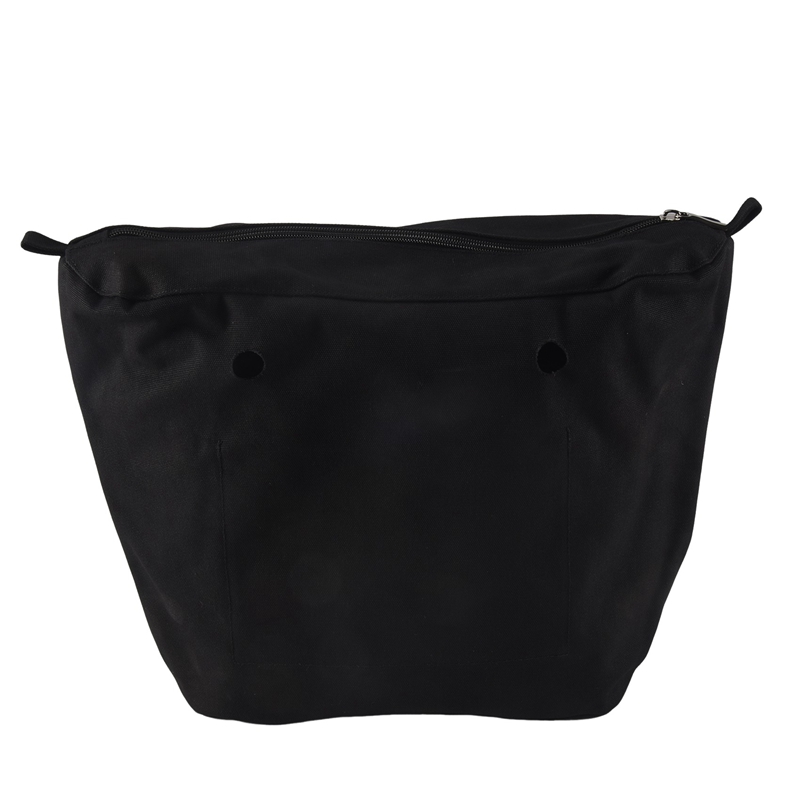 Image of Solid Insert Inner Lining Insert Zipper Pocket For Handbag Bag Black