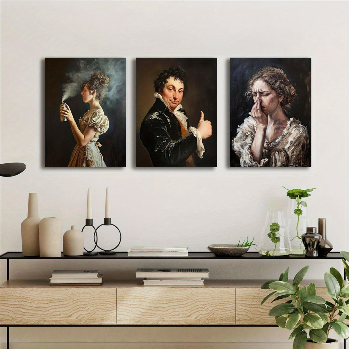 

3- Set Of Decoration Art Paintings, Suitable For , Bathroom, Living Room Decoration, And Ink -sized Decoration Paintings