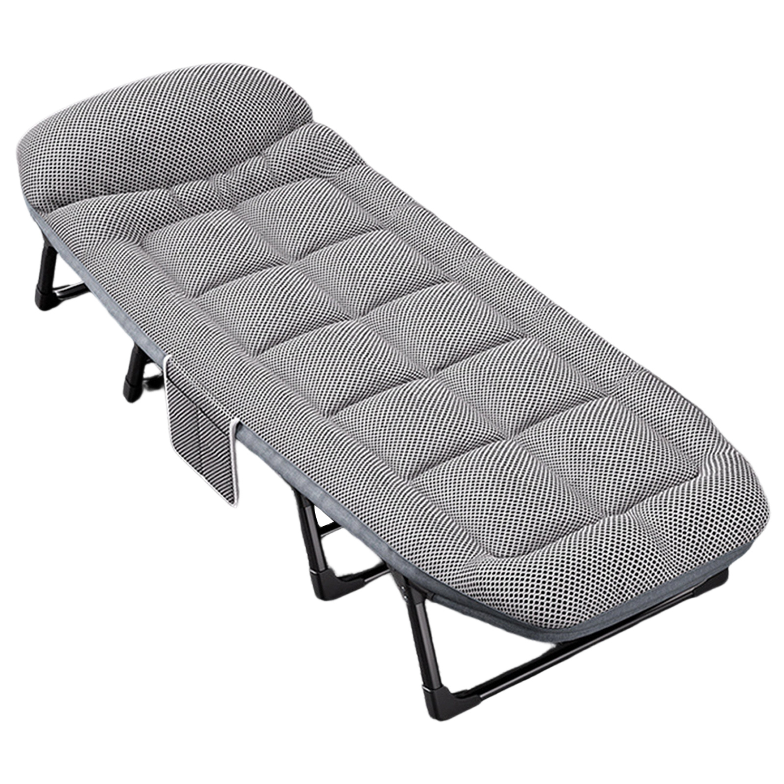 6-Position Adjustable Folding Lounge Cot with Comfort Mattress