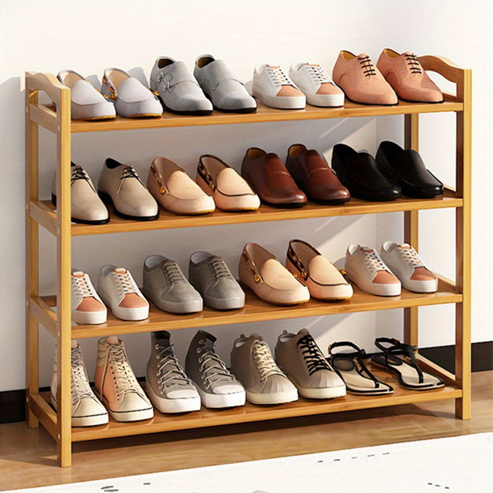 TEMU Milisten Multi-tier Bamboo Foyer Shoe Rack (4 Tiers) - Sturdy, Durable And Space-saving Storage Solution For Homes And Dorms, Easy To Assemble