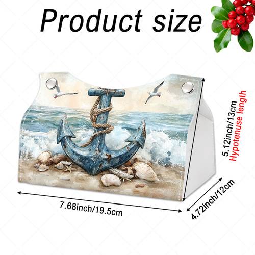 1pc tissue box vintage design of a coastal scene with ideal for use room bedroom or office