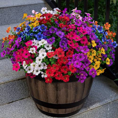 36 pack vibrant artificial eucalyptus flowers multi colored simulation floral ornaments high quality plastic hanging decor for balcony patio planters weddings durable non ideal for valentines day