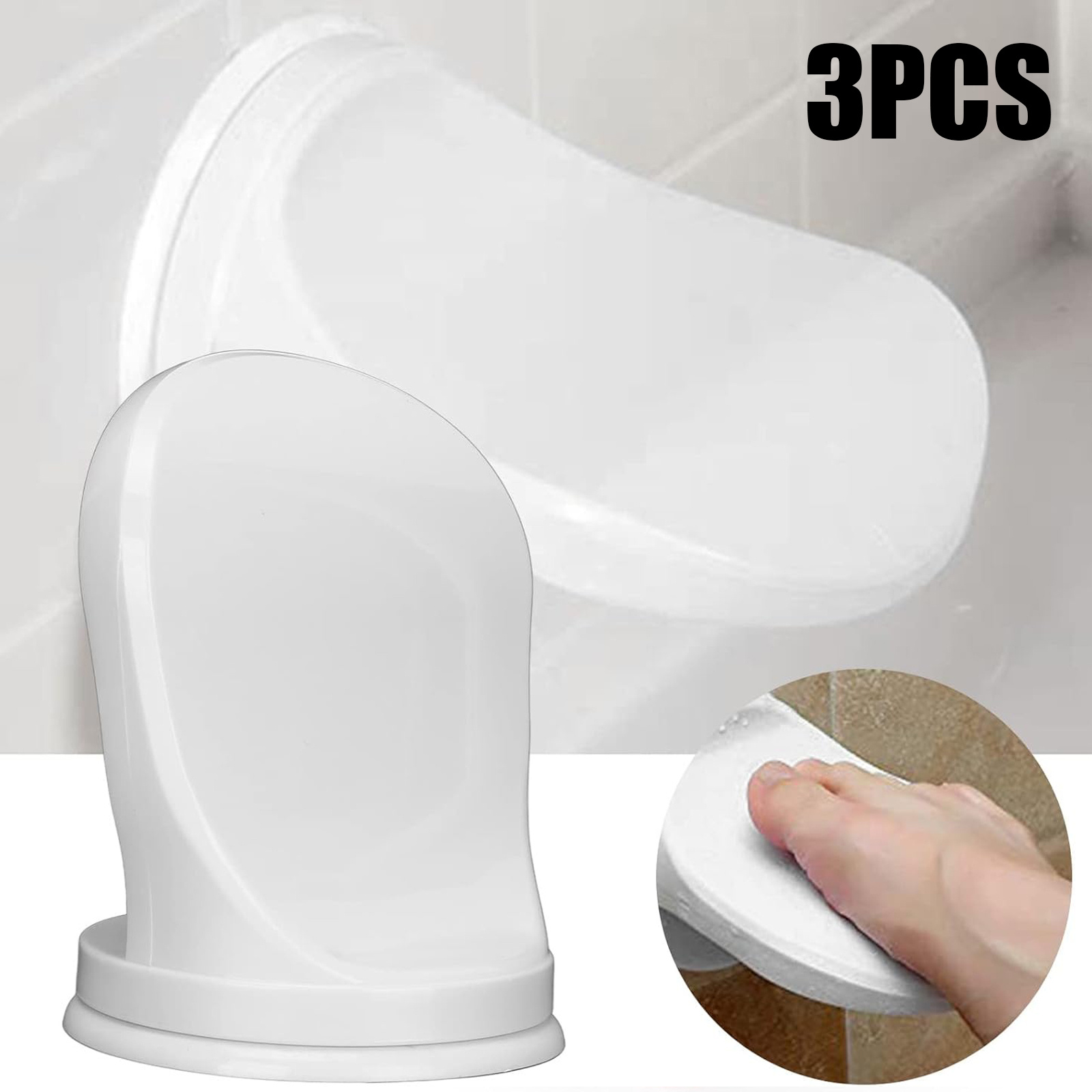 TEMU 3pcs Shower Foot Rest, Bathroom Pedal With Suction Cup Shower Shaving Legs Aid, No Drilling For Bathroom Toilet Use (white)