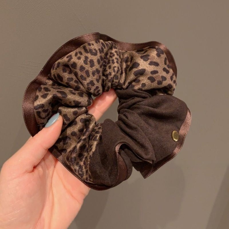 E-shop Großer Darmring aus Patchwork-Stoff im Leopardenmuster-Stil, hochwertiges Darmring-Kopfschmuck, neues Herbst- Winter-Haarband