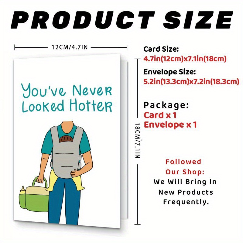 TEMU 1 Humorous Greeting Card For First-time Dads, Father's Day And Birthdays, Featuring A Message About Looking Great, And Comes With An Envelope As