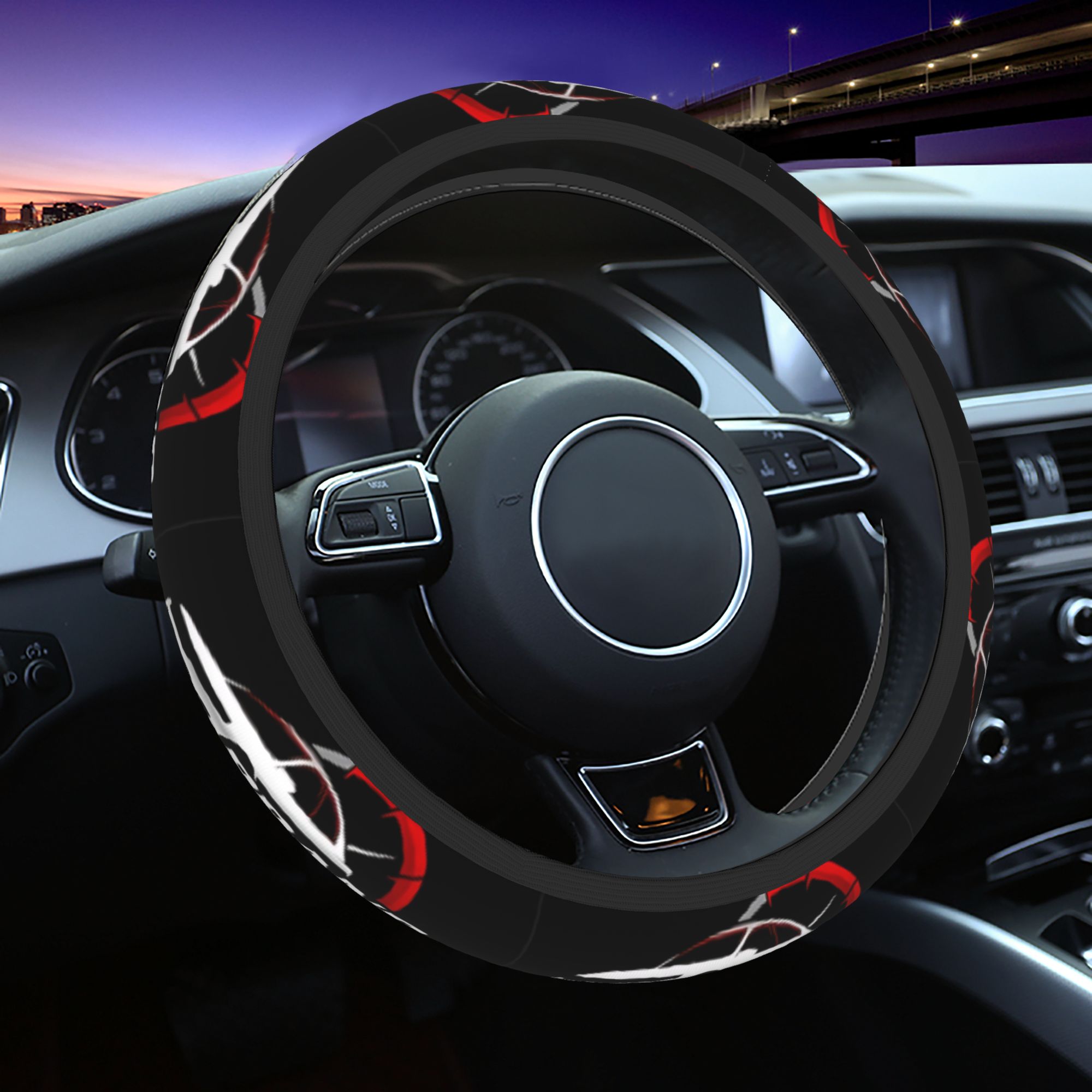 TEMU 1pc Of A Stylish Cartoon Logo Steering Wheel Cover, On For All Car Models, Perfect As An Auto Accessory For Women And Girls