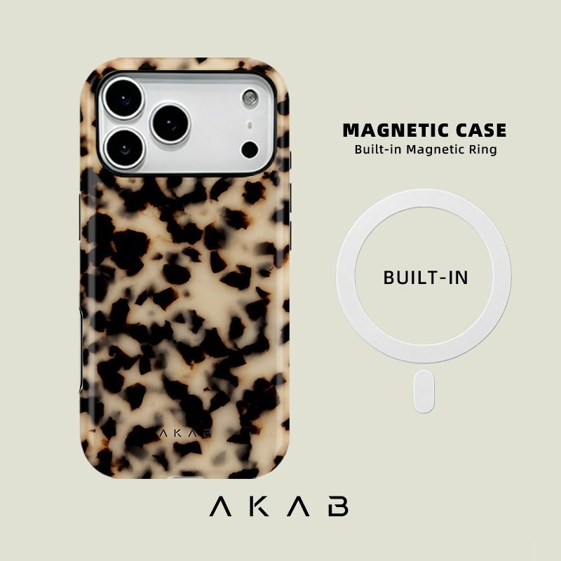 TEMU Phone Case: Akab Magnetic Phone Case, Cow Print Aesthetic Design For Iphone 17 16 15 14 13 12 11 Pro Air, 2-in-1 Dual-layer Shockproof