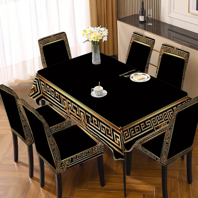 TEMU Set da 5/7 pezzi tovaglia e coprisedie (il set da 5 pezzi 4 coprisedie e 1 tovaglia) (il set da 7 pezzi 6 coprisedie e 1 tovaglia). ed elegante