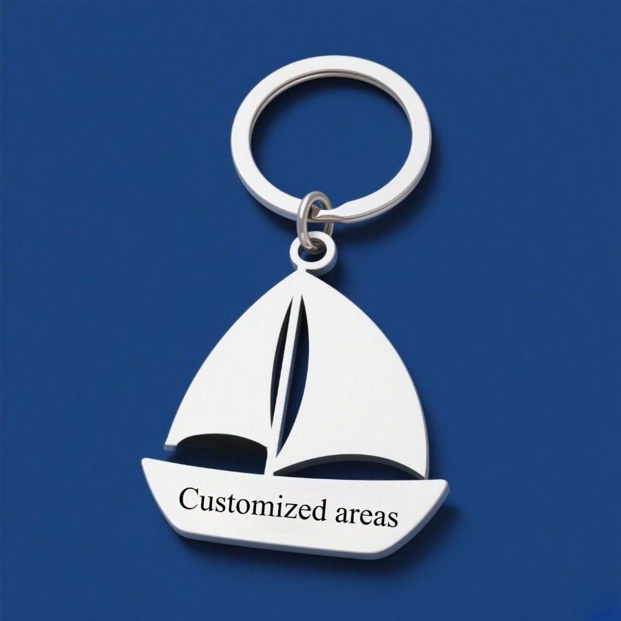 [customized] Personalized Sailboat Keychain, Suitable For Daily Wear And Gifting, Suitable For , Elegant And Stylish, , Holiday Gift, Gift
