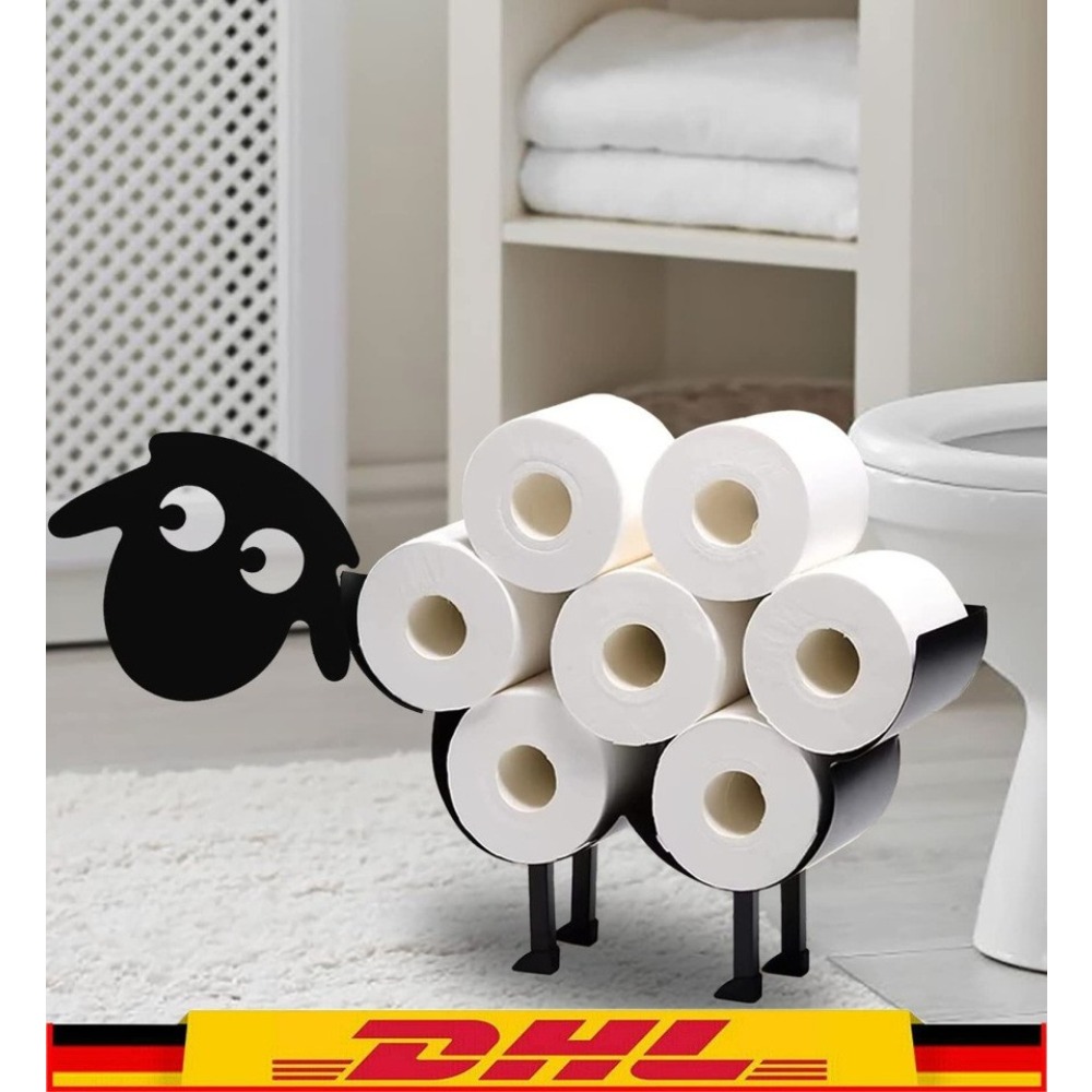 57 X X 27cm Sheep-shaped Black Toilet Paper Holder, Standing Toilet Roll Holder, Dhl