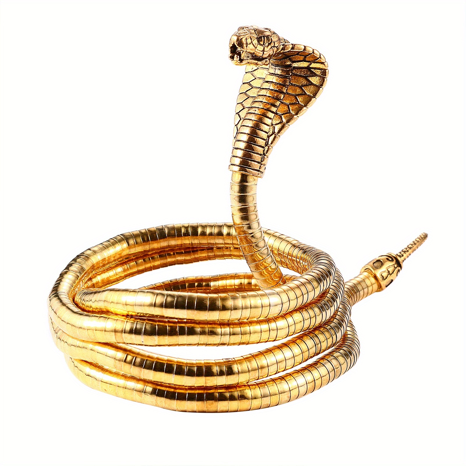 Image of Jewelrywe Jewelry Flexible Snake Bracelet Flexible Snake Chain Wrap Bracelet Adjustable Wrap Bracelet Cuff Chain Bracelet Hair Jewelry For Men And Women, 14 Inch