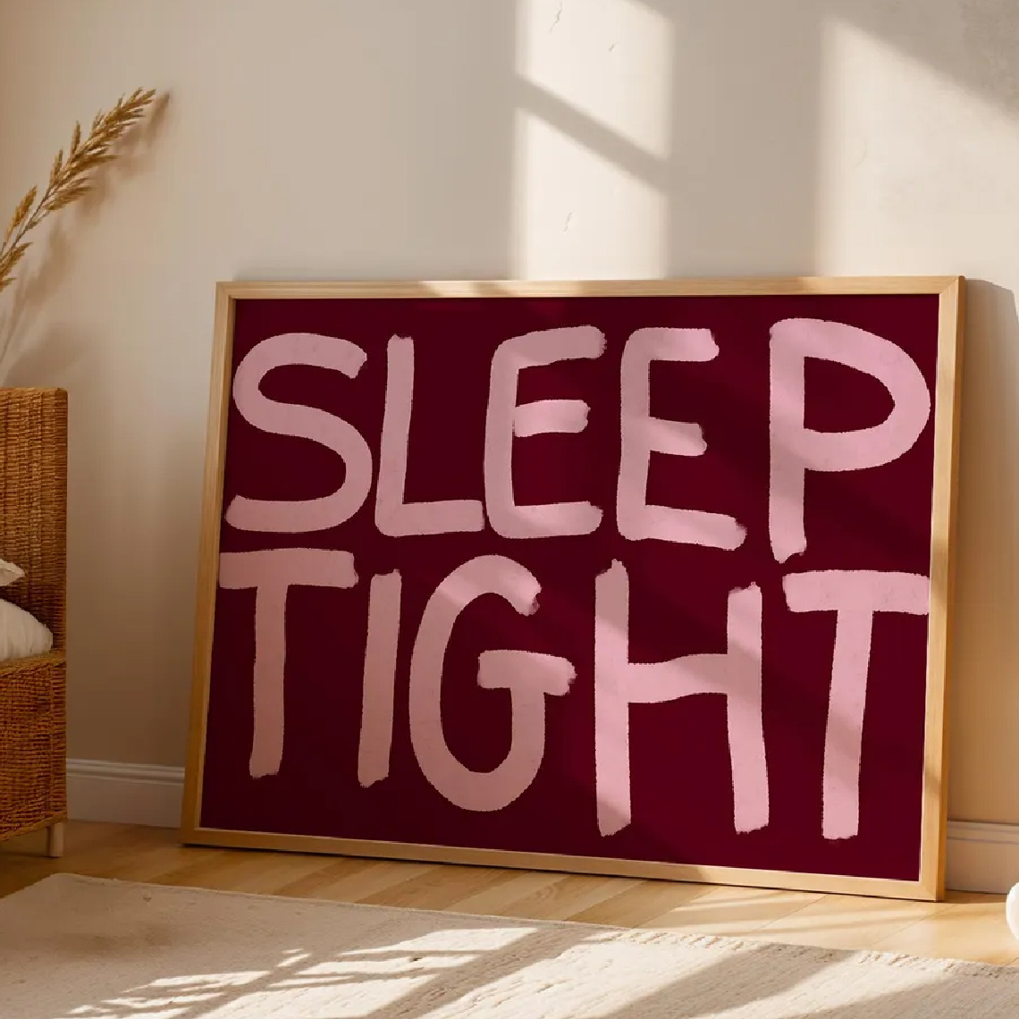 TEMU 2d Flat, 1pc, Wall Art, Quote Poster, Sleep Tight Print, Minimalist Bedroom Wall Art, Suitable For Decoration For Bedroom, Living Room, Unframed