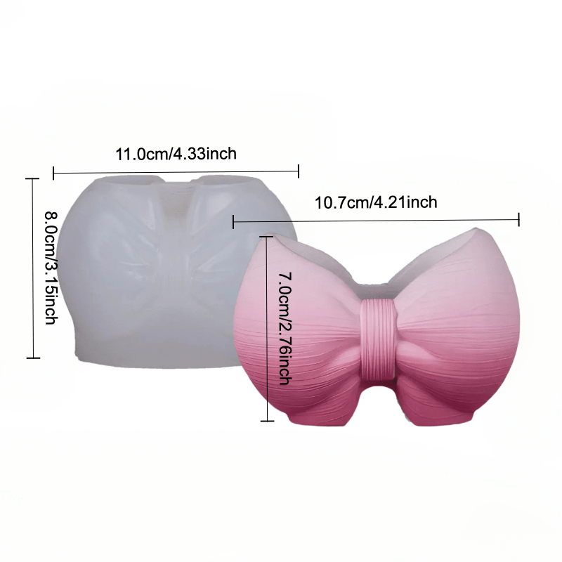 Image of 1pc Silicone Resin Casting Mold - 3d Bowknot Design For Resin Crafts, Makeup Brush Organizer Cup, Storage Jars & Home Decor, Reusable & Durable, Silicone Molds For Resin, Cosmetic Item Holder