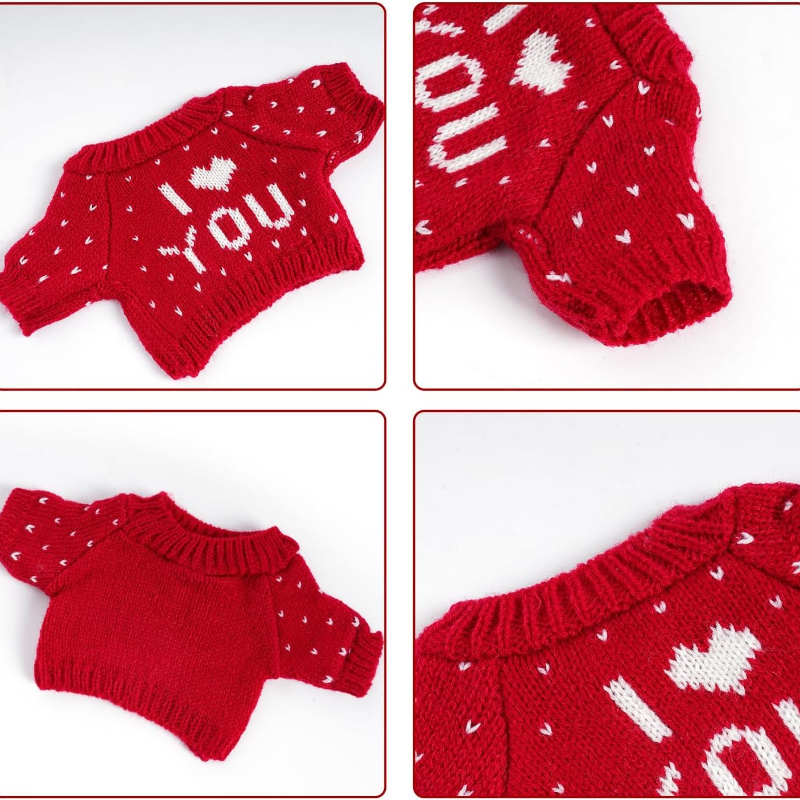4pcs Small Animal Sweaters Suitable for Guinea, Hamsters, Ferrets - Cozy Winter Clothes with Soft Warm Outfits for Christmas & Valentine's Day Pet Costumes (Dressing Up) - Image 7