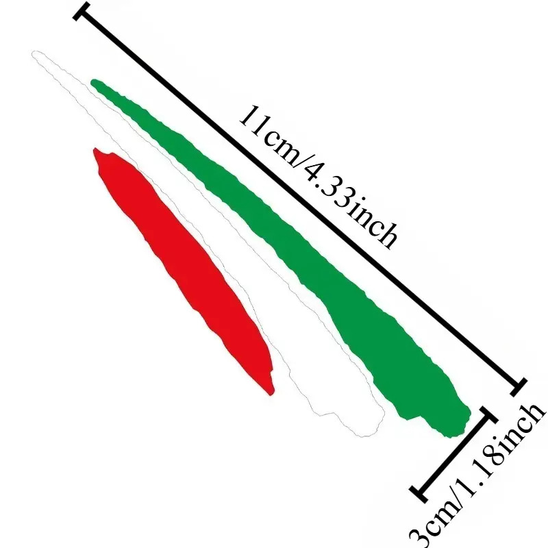 2-pack Italian Flag Motorcycle Stickers | Green/white/red Vinyl Decals With Italian Cross, Self-adhesive, Waterproof, Durable, Ideal For Motorcycles, Scooters, Cars - Glossy End, Single Use
