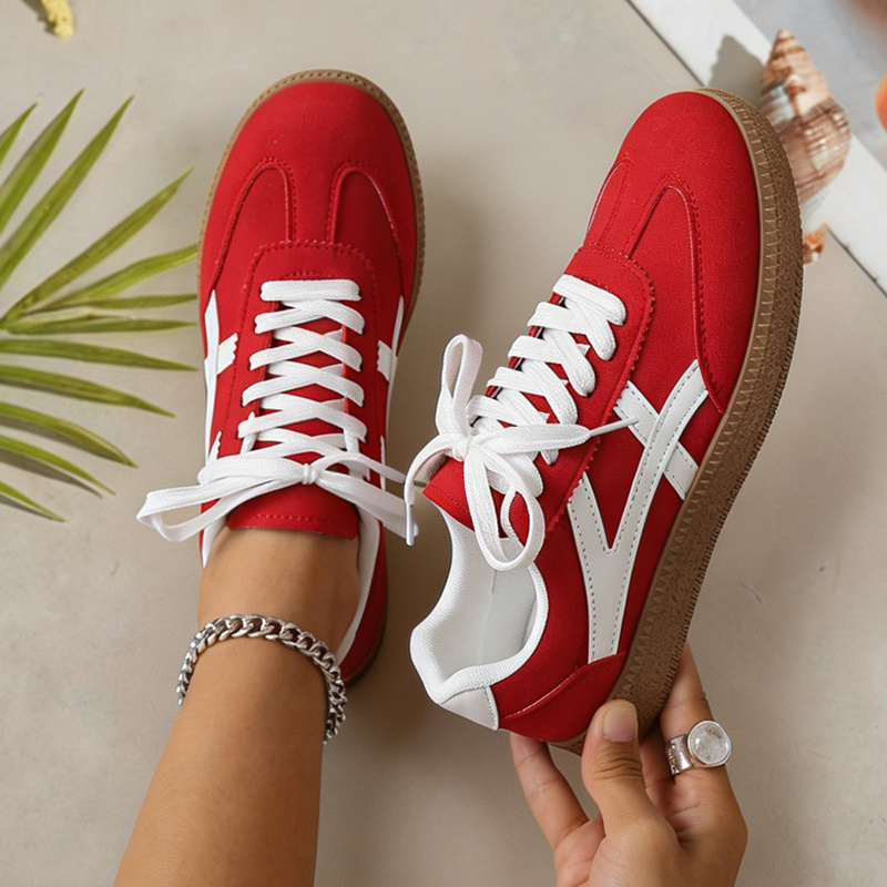 TEMU Sneakers, Nordic Minimalist Women's Shoes, Featuring Flat Soles With Delicate Embellishments That Showcase , Exuding A Sense Of High-end Style.