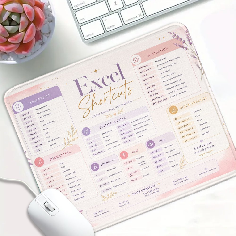TEMU [jitning] 2d Flat Gaming Mouse Pad, Desktop Pad, Office Supplies And Additions, Gifts For Gaming Enthusiasts, Funny Cute Office Mouse Pad Excel