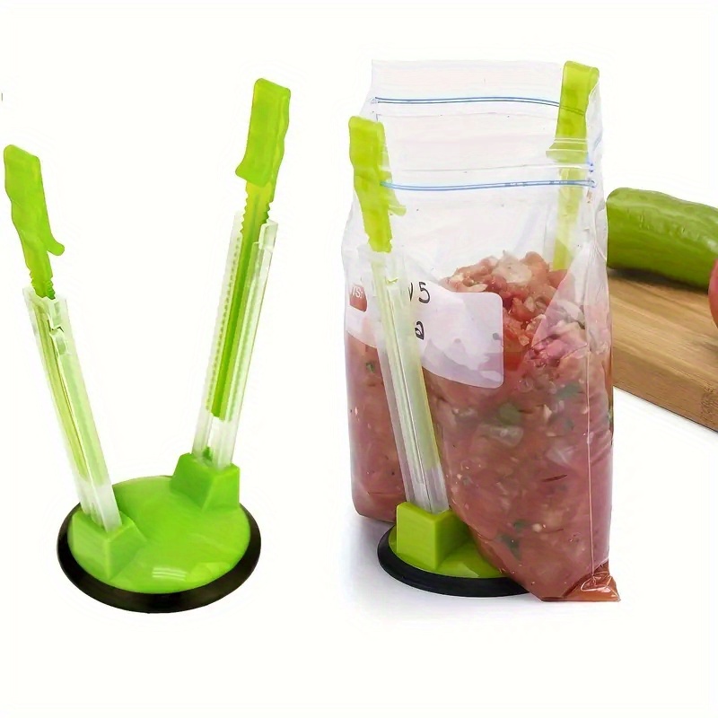 TEMU 1/ 2pcs Bag Rack, Countertop Vertical Food Bag Rack, Practical Adjustable Bag Rack For Kitchen Counters And Cabinets, For Garbage Bags And Food