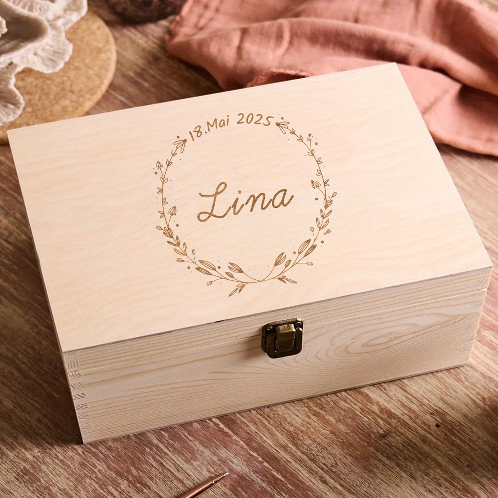 Personalized Lidded Storage Box, Custom Engraved Gift