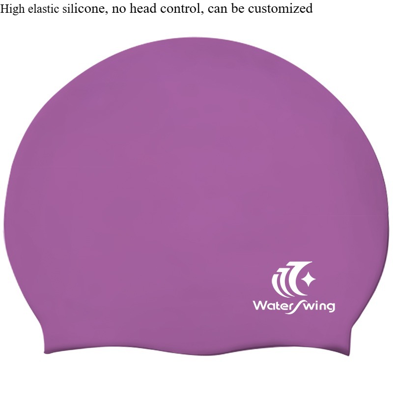 Solid Color Silicone Swim Cap for Adults