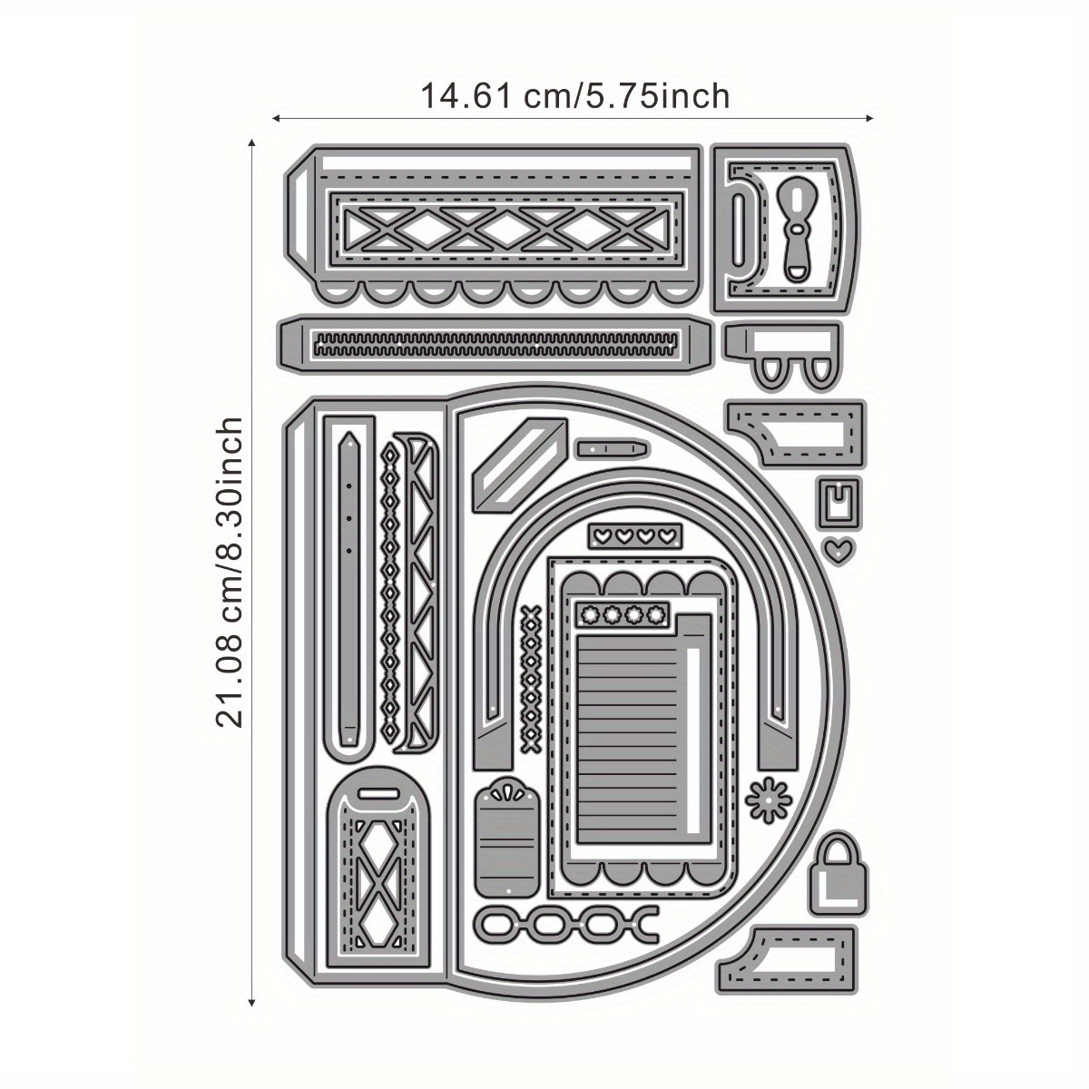1pc Metal Cutting Die, Suitable For Diy Greeting Cards Or Journal Making, Template, Cutting Die