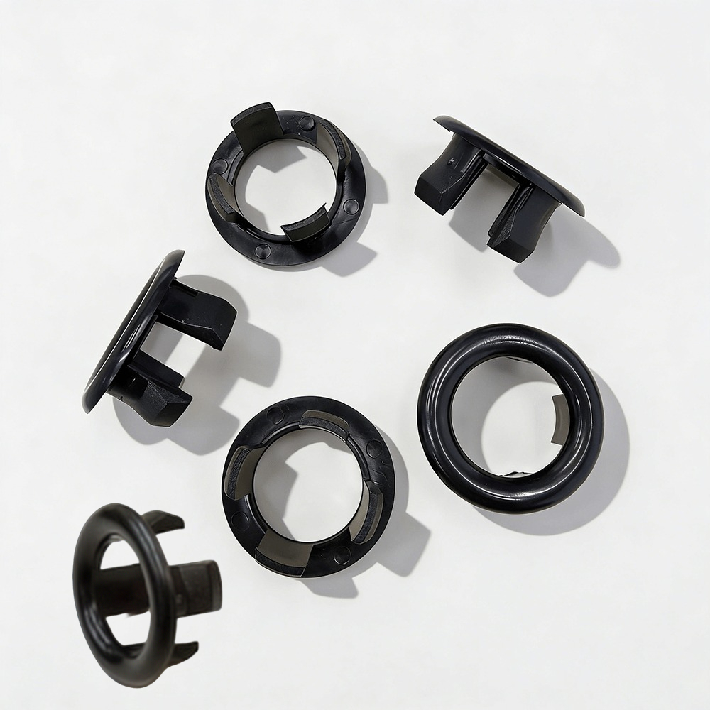 6pcs 4-claw Black Matte Sink Overflow Ring, Matte Black, Overflow Hole Insert Cover For Bathroom, Kitchen, Sink Basin Decoration