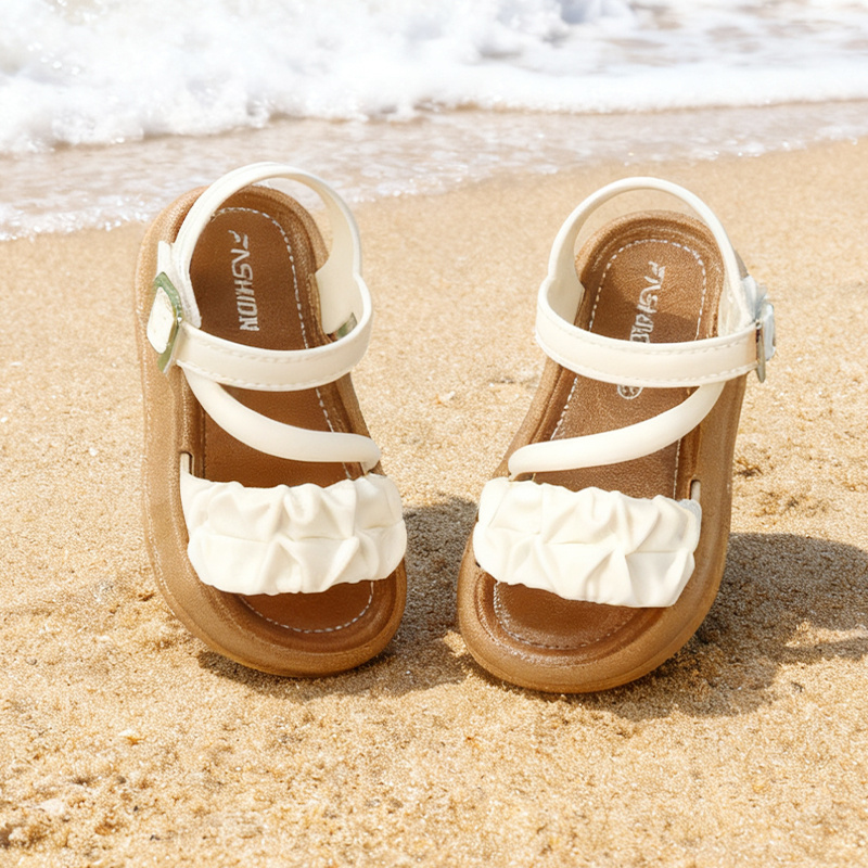 TEMU [3 Colors ] Girls' Korean Sandals, Beach Casual Outing Versatile Breathable Quick-dry Summer Sandals