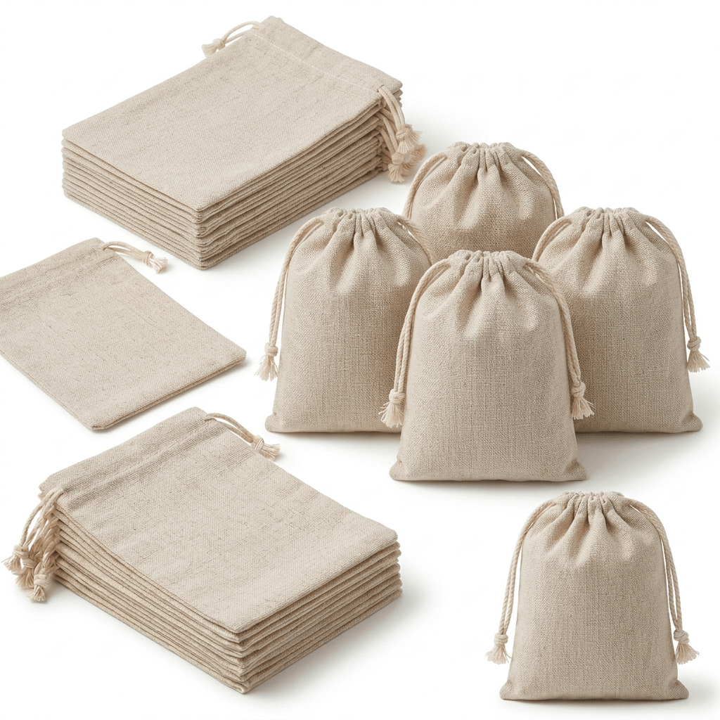 TEMU Gift For Her/him 30pcs Pack & Drawstring Pouches With Double Cord Closure - Breathable Fabric Gift Bags Suitable For Wedding Favors, Birthday