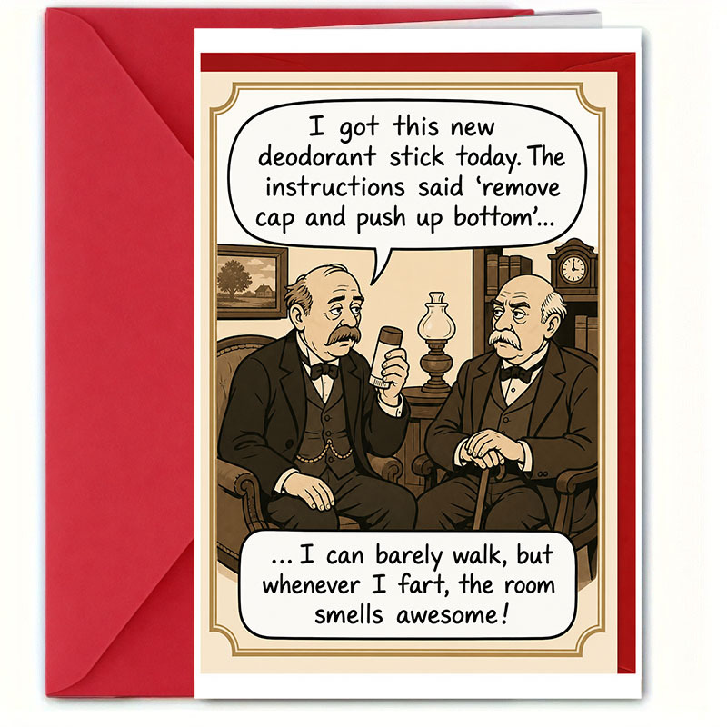 TEMU 1pc Greeting Card And 1pc Envelope. 2d Flat Fun Friendship Card, For Freshener Bathroom Humor, Suitable For , Family, - " A New Scented Stick