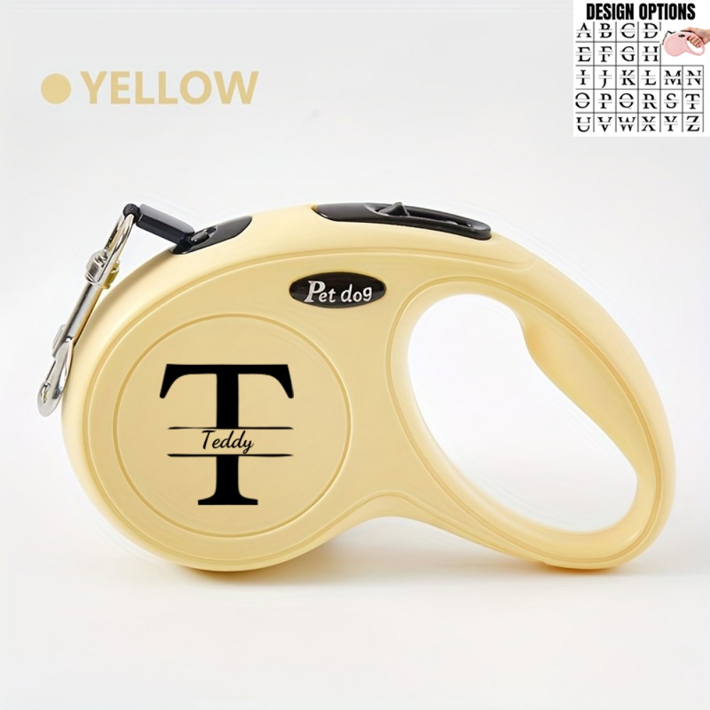 Retractable Dog Leash with Custom Letter Design