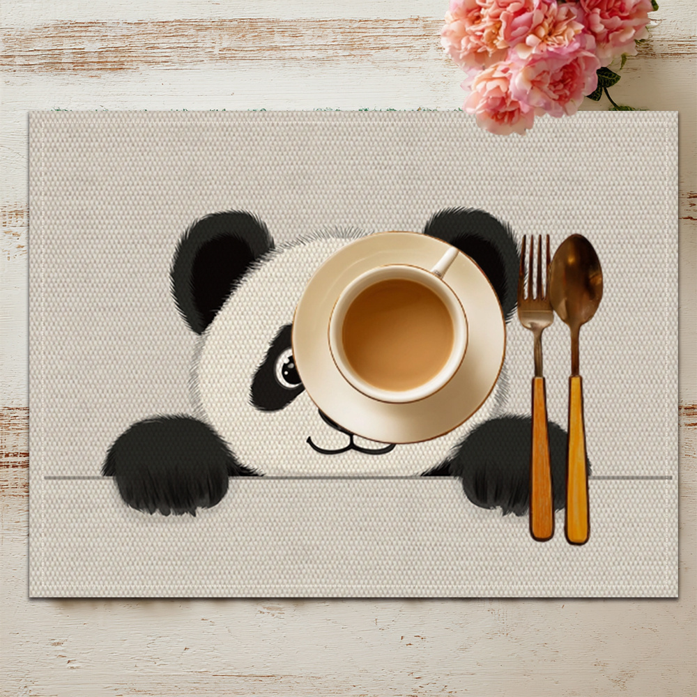 Cute Panda Patterned Placemats For Festive Dining Table Decor_voghion.com