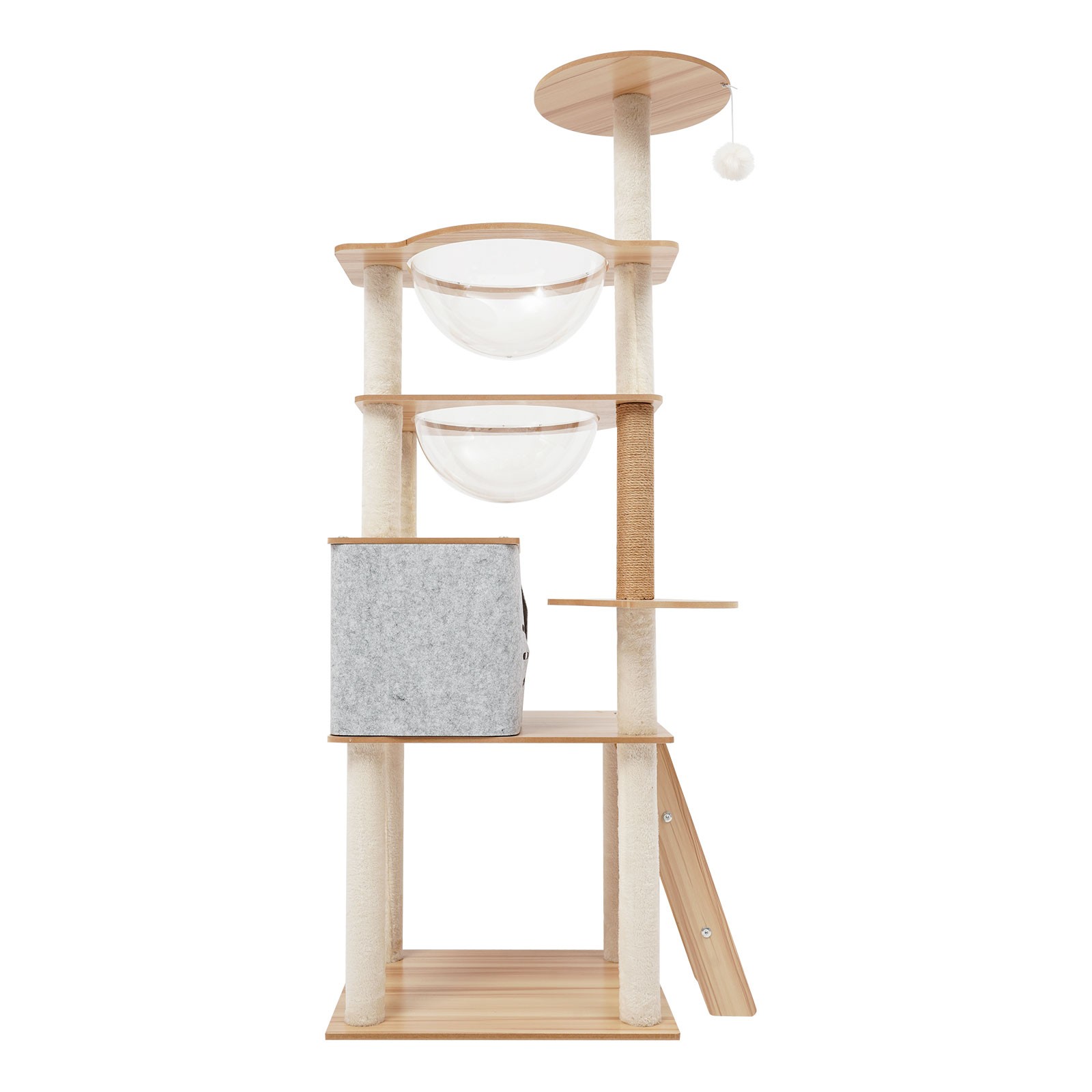 Image of Cat Scratch Climbing Tower Vertical Cat Tree With Scraper And Open Platform, Easy To Assemble
