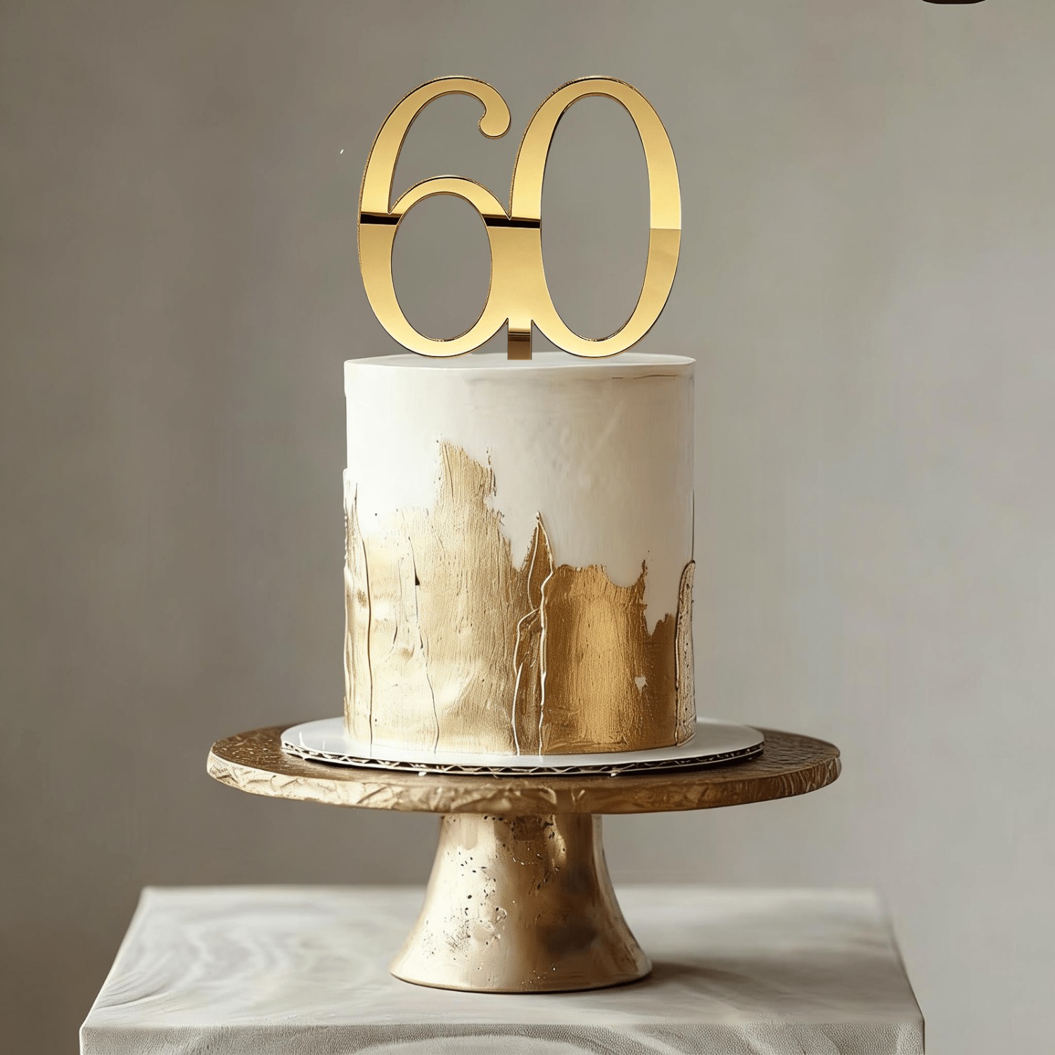 TEMU 1 pièce / 3 pièces Décoration de gâteau numéro 60 en acrylique doré, Décoration de gâteau pour 60e anniversaire pour femme et homme, Pic