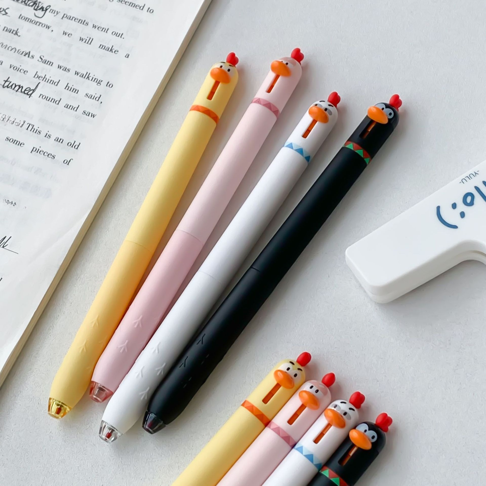 16 fun chicken shaped button fountain pens in four different colors stress relieving office   pen 0 5mm quick drying writing pen creative neutral pen suitable for writing and office Product details 3