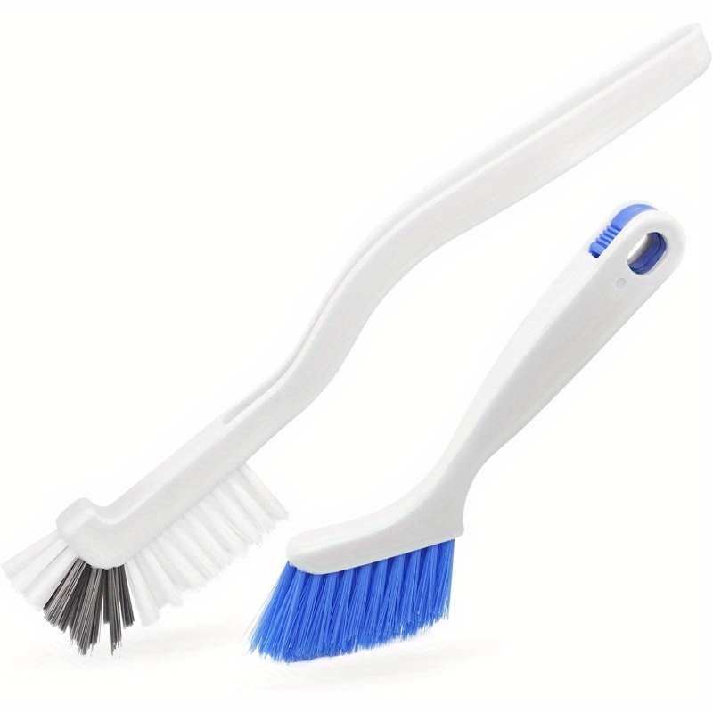 2pcs Household Cleaning Brush, Multifunctional Cleaning Brush, For Edge Corner Crevice Bathroom Cleaning Brushes Sliding Door, Suitable For Household Window Track Cleaning Brush