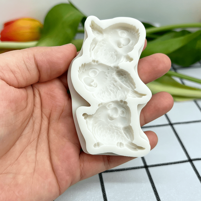 TEMU 1pc 3 Cute Colorful Parrot-shaped Fondant Gum Paste Chocolate Silicone Mold, Stacking Game Cartoon Parrot Bird Handmade Decorative Fridge Magnet