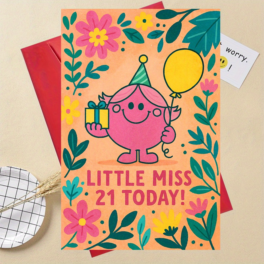 TEMU 1pc Women's 21st Birthday Card Suitable For 2, Coming-of-age Gift, Birthday Decorations & Adulting Celebration
